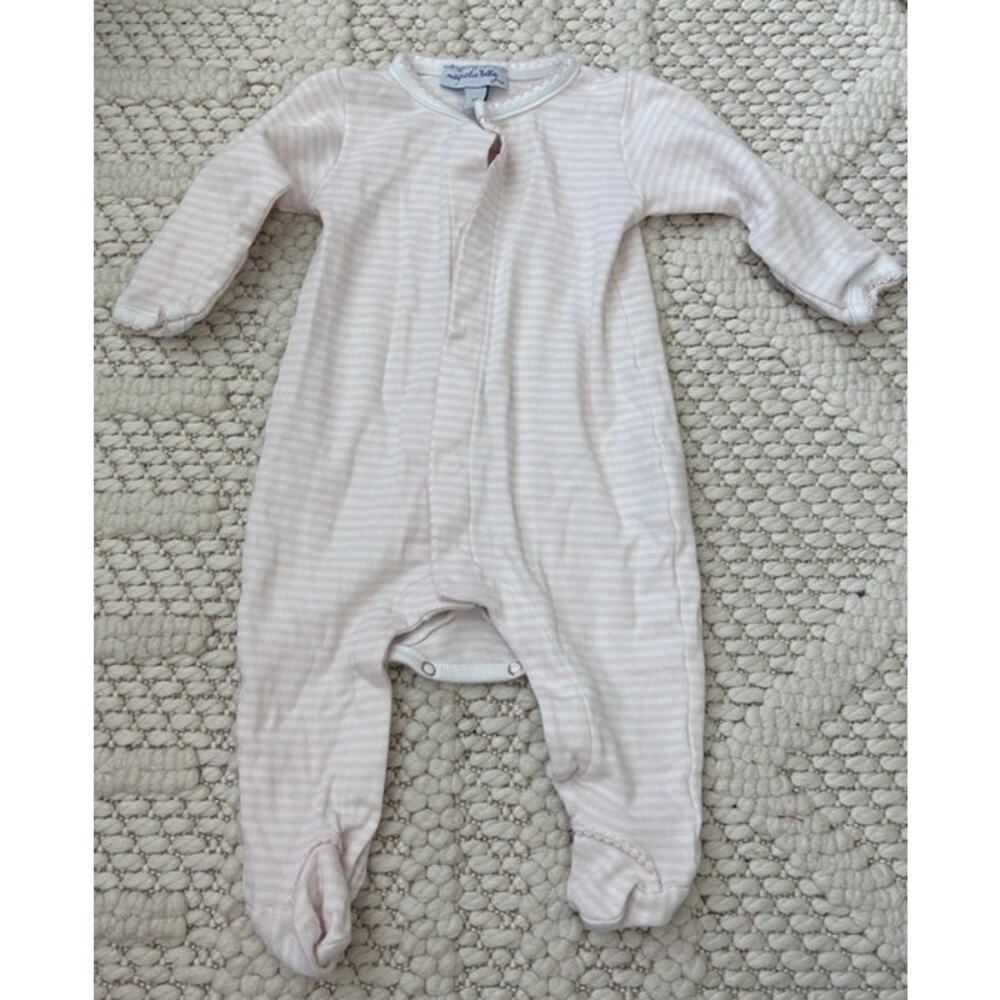 Baby Girl Magnolia Baby Striped Cotton Footie Size Newborn